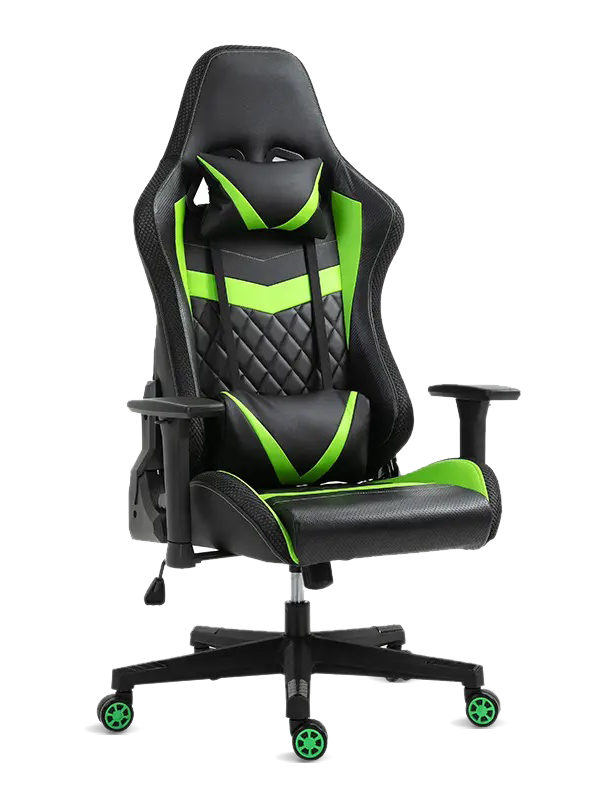 Svart høyrygg ergonomisk racing gaming stol executive kontorstol i skinn med 2D armlen  Svart høyrygg ergonomisk racing gaming stol executive kontorstol i skinn med 2D armlen